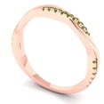 thumbnail image 2 of 0.16 ctw Wedding Band for Women - 14K Rose Gold Natural Peridot Stackable Eternity Ring, 2 of 6