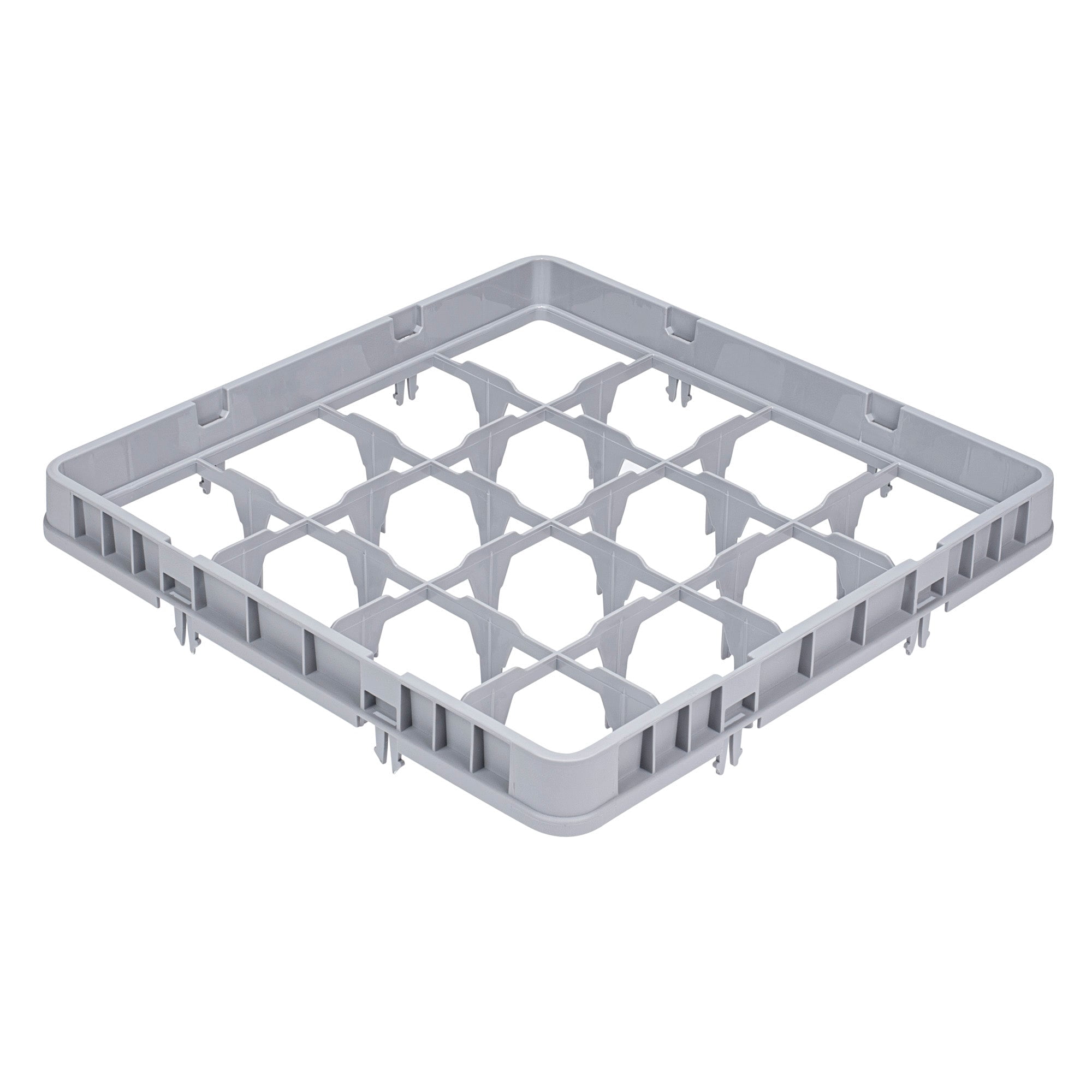Restaurantware Clean Tek Professional Full Drop Glass Rack Extender, 1 Count 16 Compartments Heavy Duty Polypropylene Rack Dishwasher Extender Gray For Restaurants, Cafeterias & Industrial kitchens