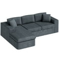 thumbnail image 3 of Walsunny Modular Sectional Sofa Couch with Chaise, No Assembly Foam Couch, Deep Seat Sofa, Convertible L Shaped Cloud Couch for Living Room, Dark Gray, 3 of 8