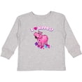 thumbnail image 3 of Inktastic I Love Hippos with Pink Hippo and Flowers Boys or Girls Long Sleeve Toddler T-Shirt, 3 of 5