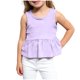 thumbnail image 1 of Vestido de verano para niña con camiseta y falda elástica de cuello redondo en colores pastel. Bonita y clásica camiseta de algodón para niña., 1 of 4