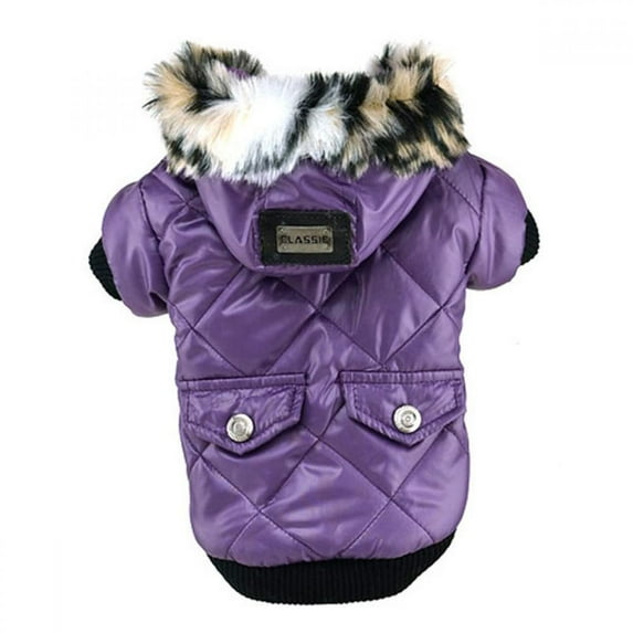 Wuffmeow Cute Warm Coats Dog Clothing For Pet Faux Pockets Fur Trimmed Dog Puppy Hoodie Pets Jacket Costume