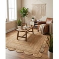 thumbnail image 3 of Sivi 4 x 6 Feet Handmade Scallop Braided Jute Rug - Natural Jute Area Rug, 3 of 15