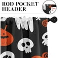 thumbnail image 5 of Halloween Pumpkin Ghost Kitchen Window Curtains Valance and Tier Set 36 Inch, Cute Skull Spider 3 Piece Window Treatment Tiers for Living Room Bedroom Kitchen Decor Drapes, 5 of 6