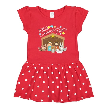 

Inktastic Jesus is the Reason for the Season Christmas Nativity Gift Toddler Girl Dress