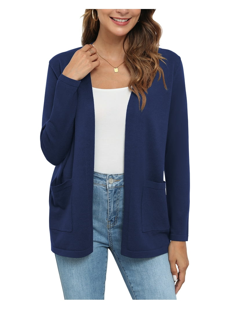 Knuth Marf】ladylike knit cardigan navy ladylike knit
