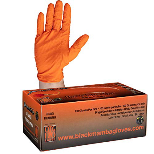 Size X-Large Black Mamba Nitrile Gloves