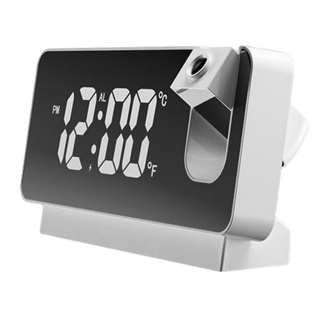 

Foaenda Projection Alarm Clock | Digital Alarm Clock with 180° Projector | Digital Clock Projection on Ceiling Wall 12/24H Dual Bedside Clock LED Display Temperature Display