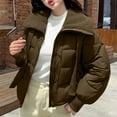 thumbnail image 2 of Puffer Jackets for Women Casual Solid Long Sleeve Winter Fashion Short Coat, 2 of 6