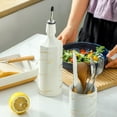 thumbnail image 3 of Peniguingy Ceramic Olive Oil Dispenser Bottle, White Oil Dispenser Bottle for Kitchen, Large Capacity 26oz Oil and Vinegar Bottles Dispenser, 3 of 5