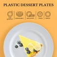 thumbnail image 4 of FOCUSLINE 100 Count White Plastic Dessert Plates 7 Inch, Disposable Heavy Duty Plastic Plates for Weddings, Parties and Events, 4 of 15