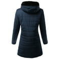 thumbnail image 3 of A2Y Women's Relaxed Fit Longline Long Sleeve Faux Fur Hoodie Coat Jacket Navy S, 3 of 5