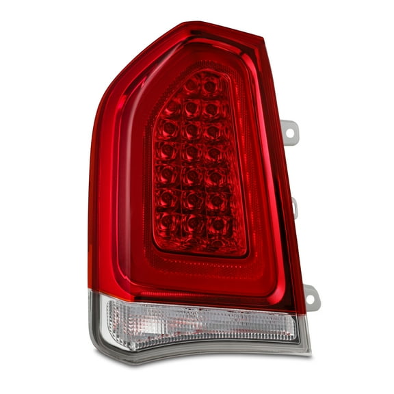 AKKON - Fit 2015-2023 Chrysler 300 15-23 OE Style [Full LED] Tail Light Chrome Bezel Brake Lamp Red Clear Driver Side Replacement