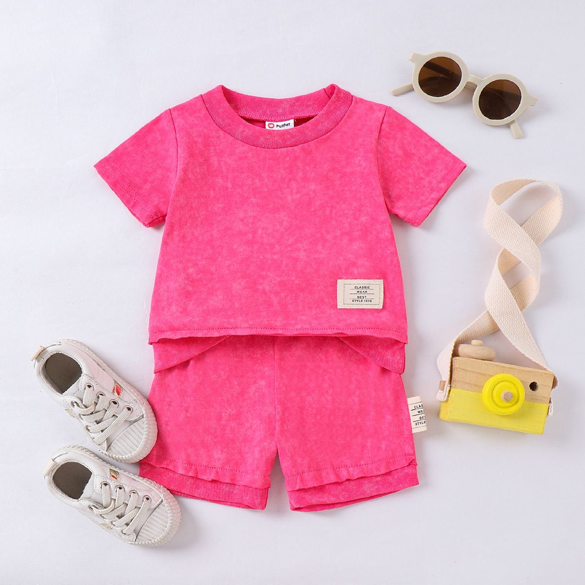 PatPat Baby Girls Outfits Sets Infant Clothes 2pcs Baby Boy Girl 95 Cotton Short sleeve Tee and Shorts Set