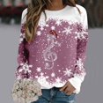thumbnail image 2 of DHFJKG Women's Santa Pullover Musical Note Printed Long Sleeve Crew Neck Casual Sweatshirt Holiday Tops, 2 of 4
