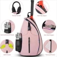 thumbnail image 2 of Tennis Bag, Tennis Sling Backpack Crossbody Water Resistant for Men Women, Compatible for Pickleball Badminton Rackets, 2 of 8