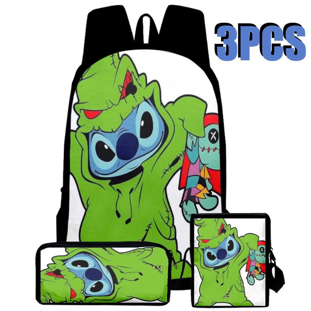 3PCS Stitch Children Backpack Bookbag School Backpack with Pencil