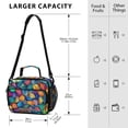 thumbnail image 4 of FORMRS Student Lunch Bag Insulated Reusable Cooler Box with Zipper Pockets, Vibrant Art Leaves Pattern, 4 of 9