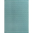 thumbnail image 1 of Unique Loom Outdoor Trellis Flatweave Rug 9' x 12' Rectangle Teal/Ivory, 1 of 1