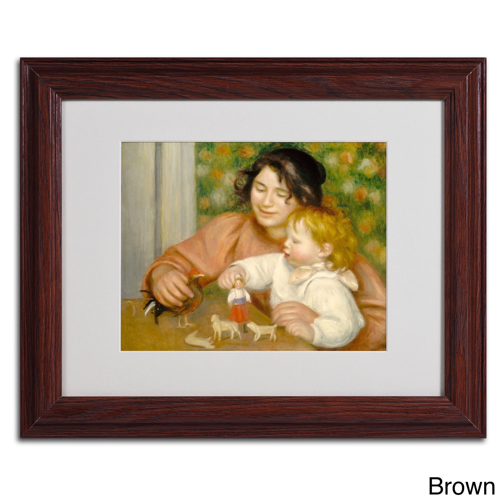 Trademark Fine Art "Child With Toys 1895-96" Canvas Art by Pierre Renoir, Wood Frame
