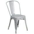 thumbnail image 4 of BizChair Commercial Grade 24" Round Silver Metal Indoor-Outdoor Table Set with 4 Cafe Chairs, 4 of 5