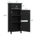 thumbnail image 3 of Costway Bathroom Storage Floor Cabinet Organizer Free-Standing w/ Drawer Black, 3 of 11
