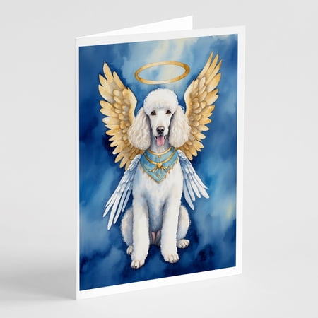 White Poodle My Angel Greeting Cards Pack of 8 7 in x 5 in