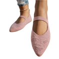 thumbnail image 4 of Women's Mesh Flats Mary Jane Shoes Pointed Toe Lightweight with Adjustable Instep Strap Knit Flat Shoes, 4 of 5