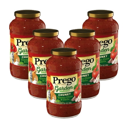 (5 Pack) Prego Garden Harvest ChunkyÃÂ Tomato, Onion & Garlic Italian Sauce, 24