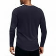 thumbnail image 4 of WTOBBY Men's V-Neck Long Sleeve Casual T-Shirt with Relaxed Fit for Everyday Wear Soft and Comfortable Loose Top Ideal for Daily Use ,Dark Blue S, 4 of 4