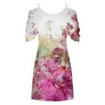 thumbnail image 5 of Dyegold Sundresses for Women Casual Beach - Mini Dresses for Women Cold Shoulder Short Sleeve Floral Printed Plus Size Casual Flowy Party Holiday ​​Sun Dresses, 5 of 5