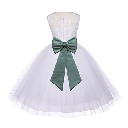 

Ekidsbridal Ivory Floral Lace Bodice Tulle Flower Girl Dresses Wedding Pageant Formal Special Occasion Dresses First Communion Holy Baptism Junior Toddler Recital Reception Ball Gown 153T
