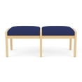 thumbnail image 2 of Pemberly Row 18" 2-Seat Fabric Reception Bench in Cobalt Blue/Natural, 2 of 5