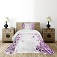 thumbnail image 4 of Ambesonne Violet Quilted Bedspread Set 2 Pcs, Swirling Flowers Wild, Twin Size, Violet, 4 of 5