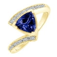 thumbnail image 2 of AFFY Simulated Blue Tanzanite & White Natural Diamond Bypass Engagement Ring In 14k Yellow Gold (1.55 cttw)With Ring Size:-12.5, 2 of 2