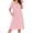 Light Pink, variant on Nightgowns for Women Short Sleeve House Dress with Pockets Soft Moomoo Pleated Mumu Dresses V Neck Sleepwear