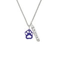 thumbnail image 2 of Delight Jewelry Acrylic Small Paw Purple Silvertone Be Strong and Courageous Bar Charm Necklace, 23", 2 of 4