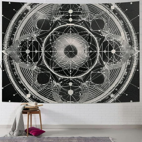 Autua Sacred Geometry Tapestry Wall Hanging Unique Style Graphic Tapestries Home Wall Decor Art for Living Room Bedroom Apartment Farmhouse Dorm - 4 Sizes Available 40x30inch