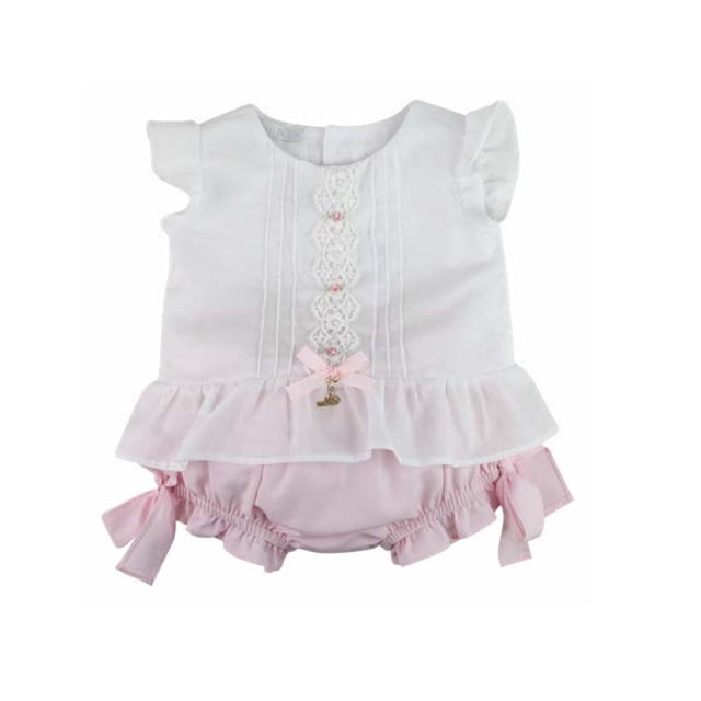 Conjunto de ropa Babytunes Couture bordado con colgante para niña