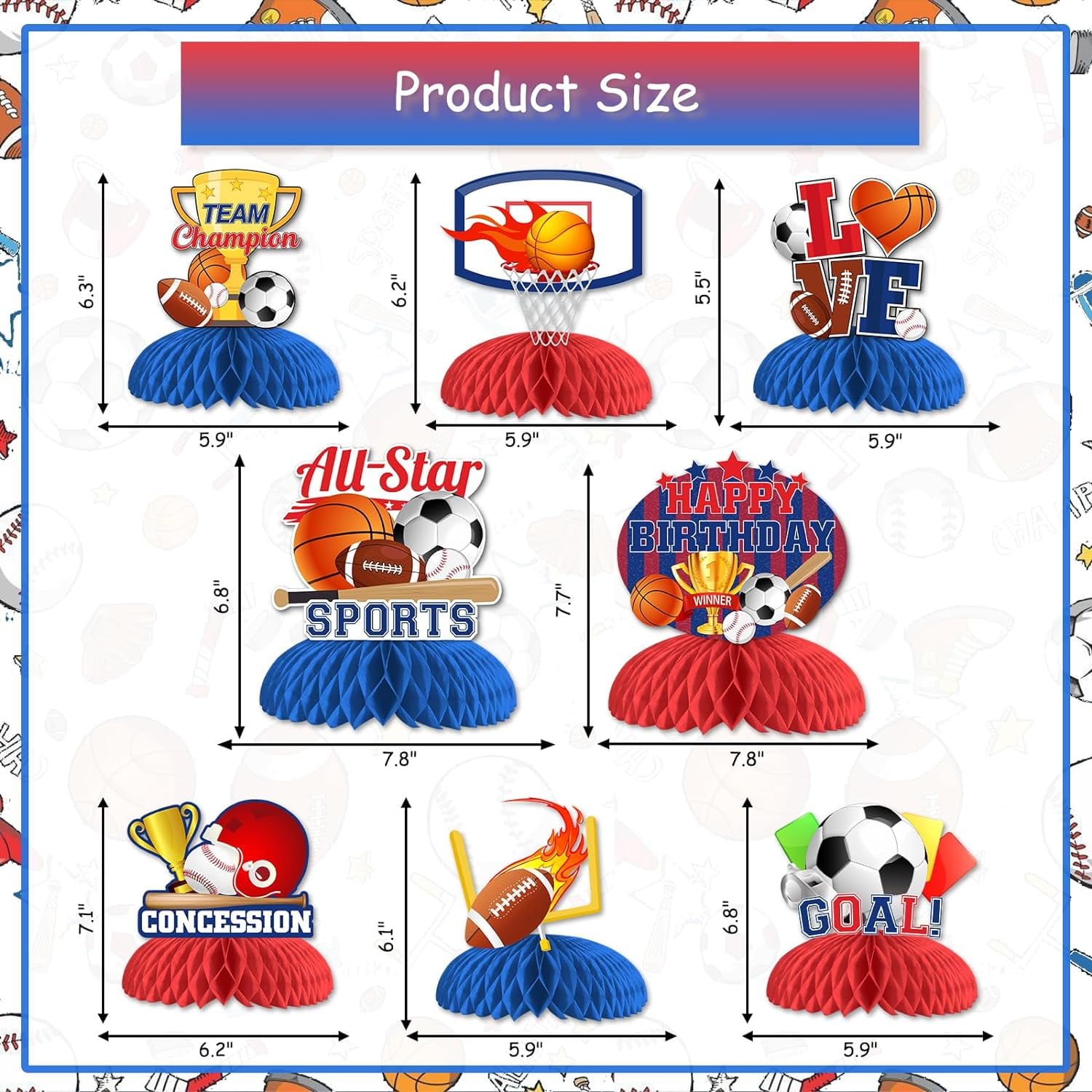 Sports Birthday Party Decorations Set, Sport Themed Party