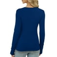 thumbnail image 7 of Lenpel Women's Thermal Shirts Fleece Lined Long Sleeve Crew Neck Ribbed Knit Slim T-Shirts Base Layer Tops Casual Tee Blouses(Blue,X-Large), 7 of 7