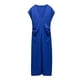 thumbnail image 3 of HH TRAF Vestido elegante de verano para mujer, de tendencia, liso, de 4 colores, escote en V, cintura plisada, vestidos decorativos, vestido elegante de playa para mujer, vestidos para mujer, 3 of 4