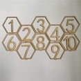 thumbnail image 4 of Números de madera 1-20 Bewildely con base Hexagonal Decoración de boda Suministros para fiestas, 4 of 6