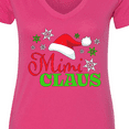 thumbnail image 4 of Inktastic Mimi Claus with Christmas Santa Hat and Snowflakes Women's V-Neck T-Shirt, 4 of 5