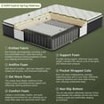 thumbnail image 3 of Z-hom Hybrid Twin Mattress 12 inch, Twin Size Spring Gel Memory Foam Mattress in a Box Medium Firm Coil Innerspring, 3 of 10