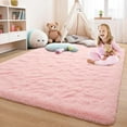 thumbnail image 3 of Homore Cute Fluffy Velvet Carpet Soft Washable Area Rugs for Bedroom/ Living Room Decoration,8'x10',Pink, 3 of 8