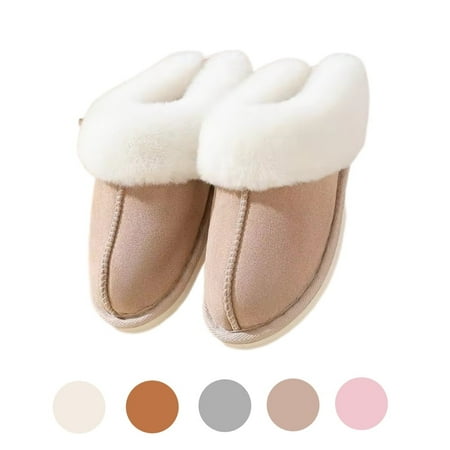 

Quroko Slippers for Women Men Fuzzy Memory Foam Slippers Winter Cozy Platform House Slippers Footwear with Anti-Slip Sole Perfect for Indoor & Outdoor Use Khaki（42-43）