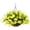 Yellow, variant on Artificial Flowers Hanging Basket for Outdoor Indoor, Fake Orchid Flowers in Coconut Lining Hanging Basket for Home Courtyard Decoration, 5 Branches Flowers in '' Basket(Blue)