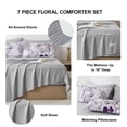 thumbnail image 4 of Flymme Queen Size Comforter Sets with Sheets,7 Pieces Queen Bed in a Bag Purple Floral Bedding Set for Women Bedroom Decor, 4 of 8