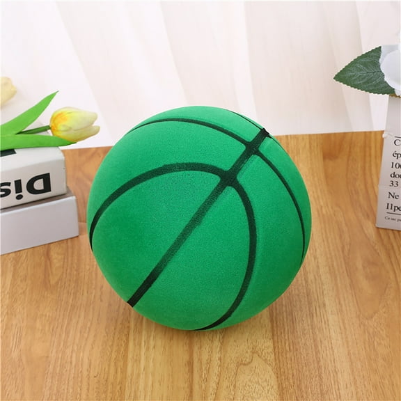 Flocking Silent Basketball-Size 5 Upgrade Dribble Dream Silent Basketball, Silent Basketball Dribbling Basketball No Noise, Foam Basketball (Green,18cm)